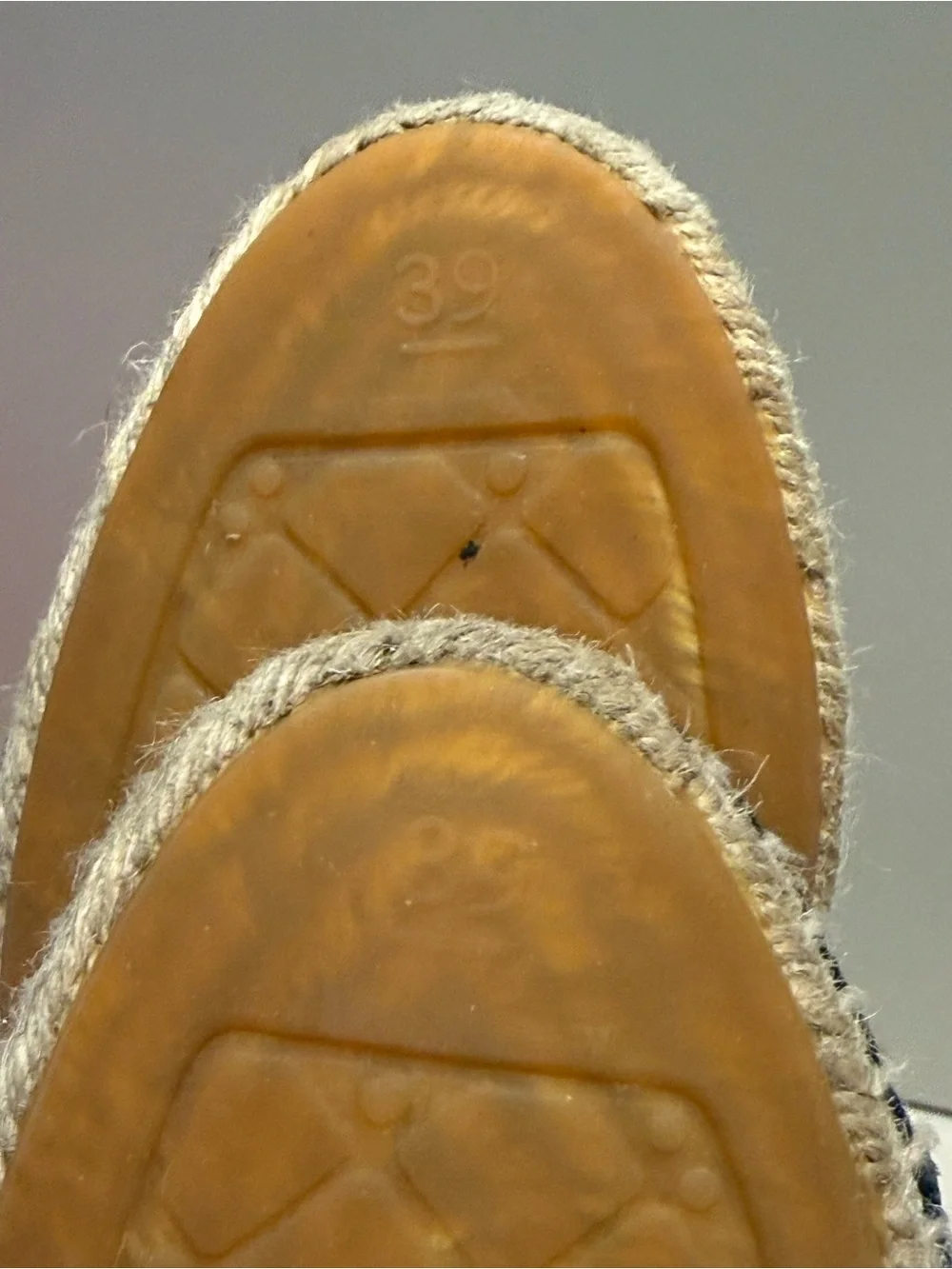 CHANEL Navy Canvas Espadrilles with Black Cap Toe and Embroidered CC